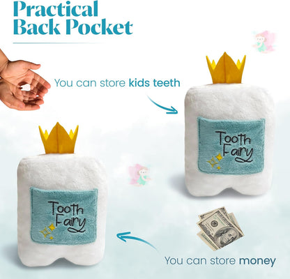 Tooth fairy pillow with back pocket