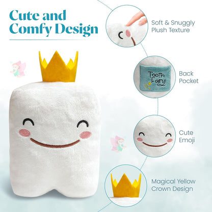 Tooth fairy pillow with back pocket