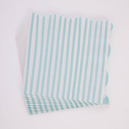 Teal and White Stripe Napkins