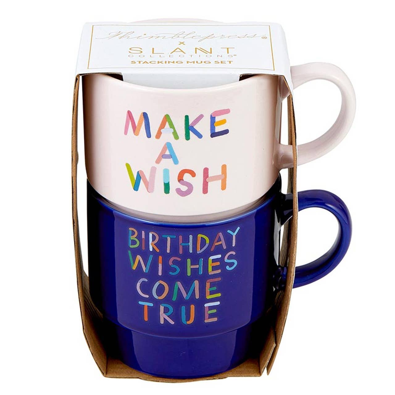 Stkng Mugs Set-Make A Wish S/2: 14 oz