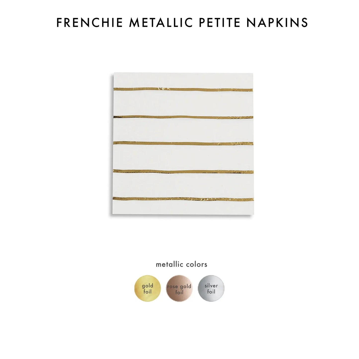 Frenchie Metallic Striped Large Napkins - 16 Pk. - Gold