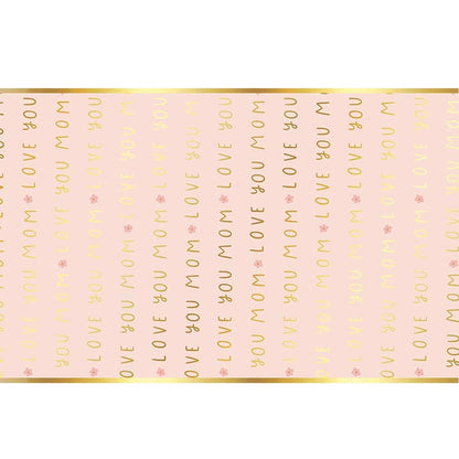 Foil Table Runner - Love you Mom: Paper / 18" W x 25' L