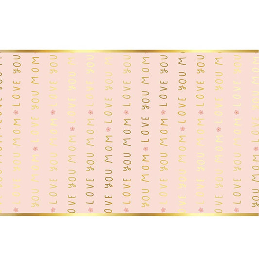 Foil Table Runner - Love you Mom: Paper / 18" W x 25' L