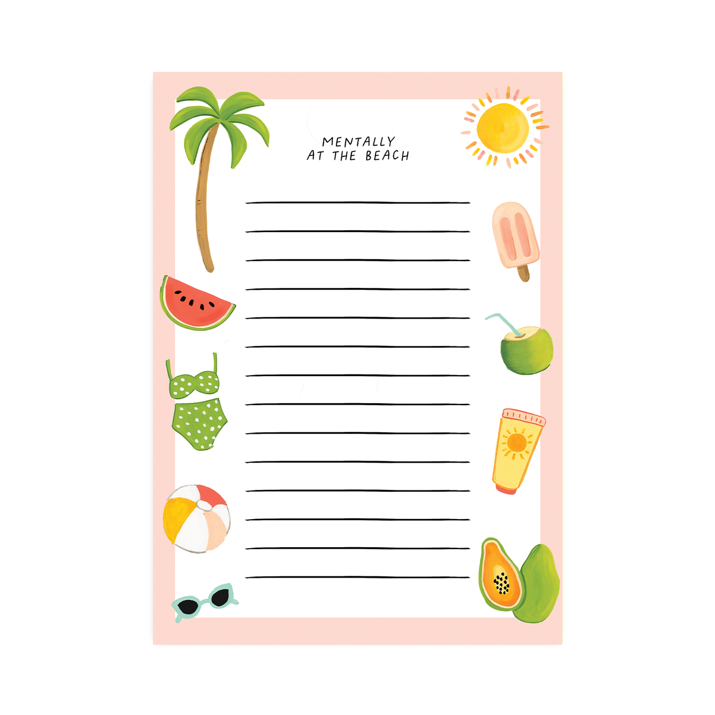 Mentally At The Beach Notepad