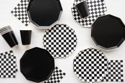 Black And White Signature Checker Napkins