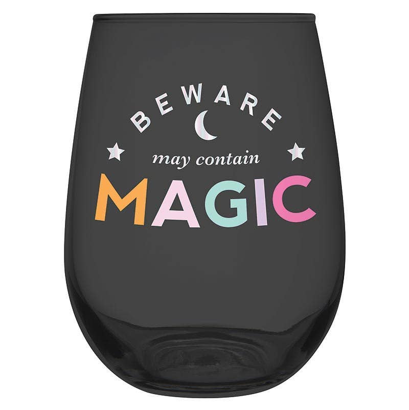Stemless Wine Glass - Beware of Magic