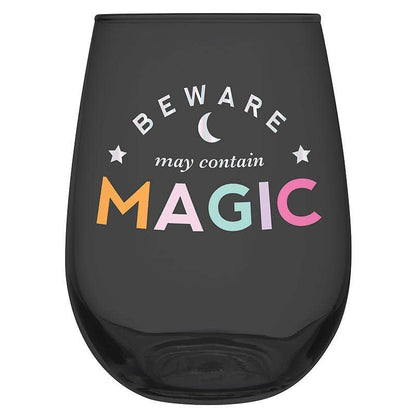 Stemless Wine Glass - Beware of Magic