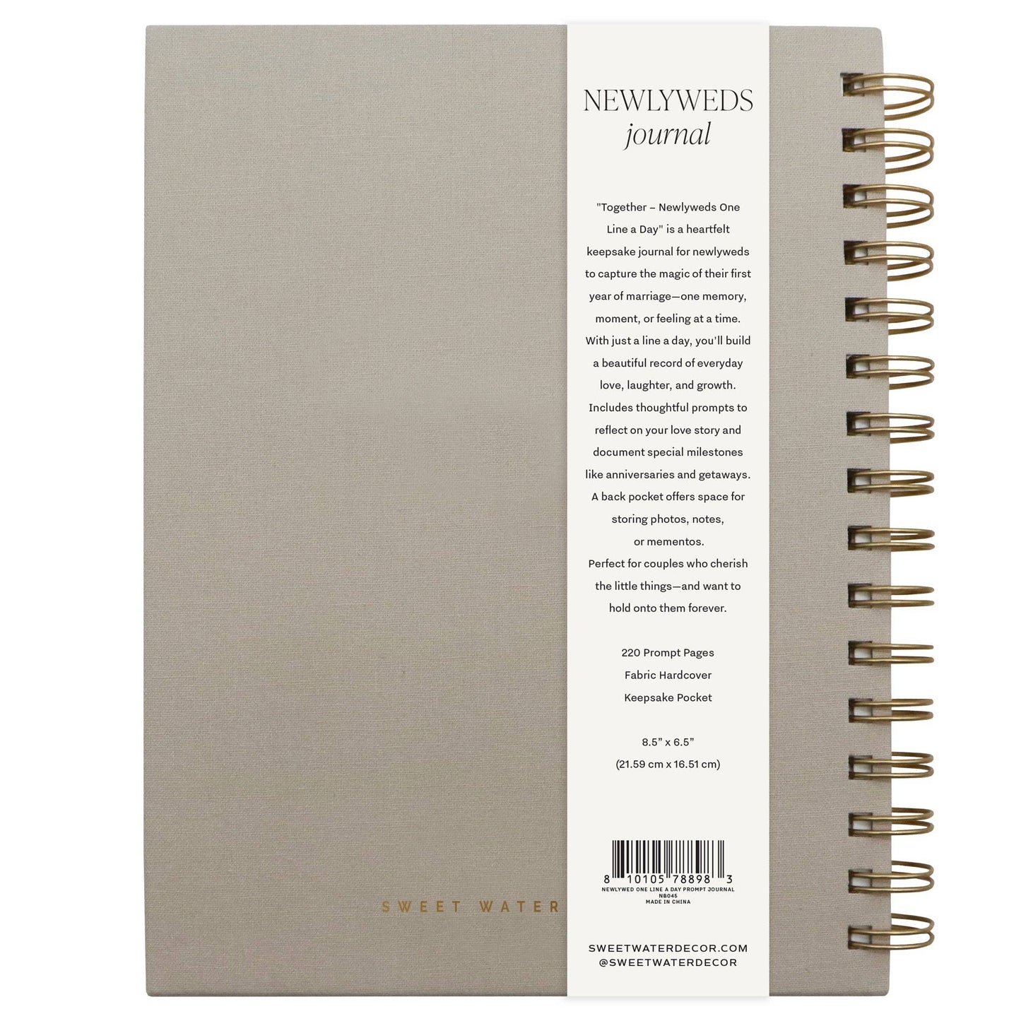 Newlywed One Line A Day Prompted Journal - Wedding