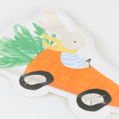 Racing Car Bunny Plates