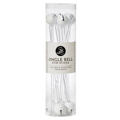 Jingle Bell Stir Sticks - Shiny White