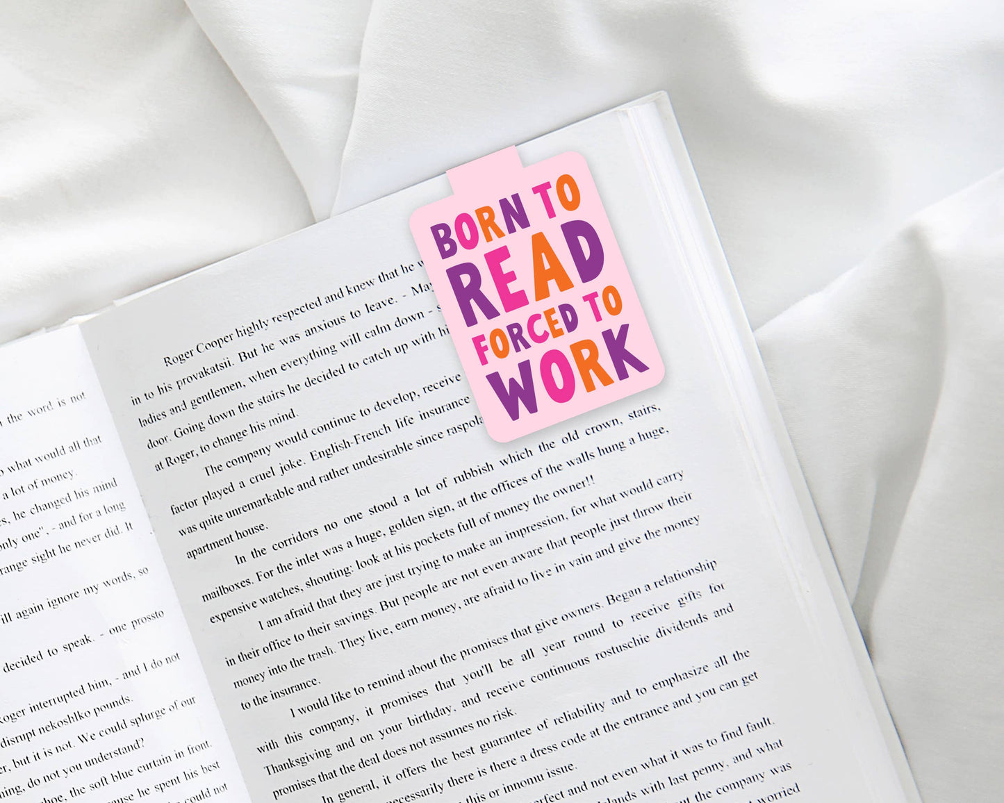 Magnetic Bookmark, Bookstore Add-On - Born to Read: Clear Cello Sleeve