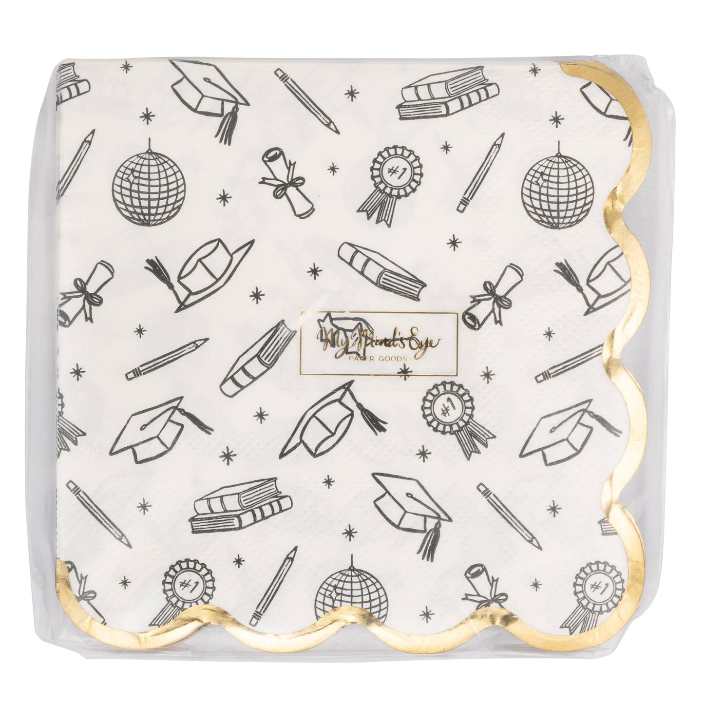 Grad Icon Foil Napkin Cocktail