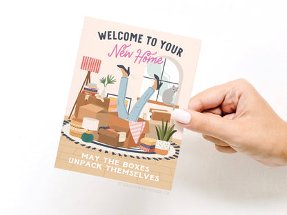 Welcome to Your New Home Boxes Greeting Card
