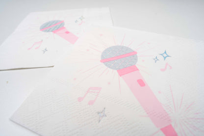 Pop Star Dance Party Microphone Cocktail Napkins