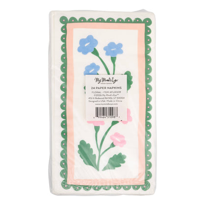Floral Border Dinner Napkin