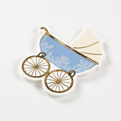 Blue Baby Carriage Beverage Napkins