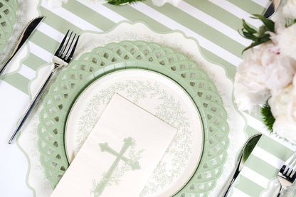 Sage Cross Floral Elegance Guest Towels