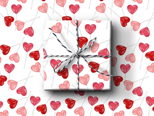 Heart Lollipops Wrapping Paper