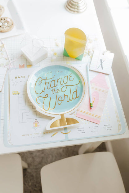 Back To School Globe Paper Plate