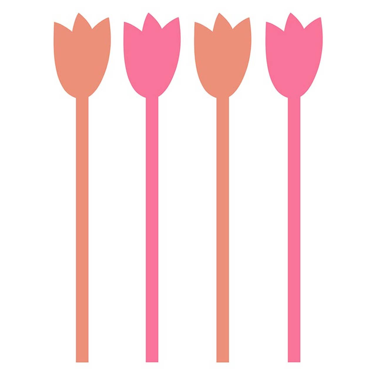 Acrylic Stir Sticks - Tulips: Acrylic / 7" H, 4 count/package