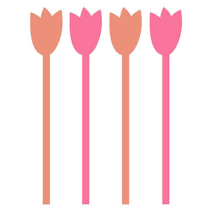 Acrylic Stir Sticks - Tulips: Acrylic / 7" H, 4 count/package