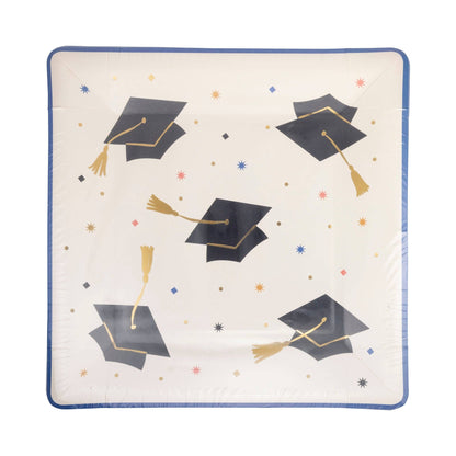 Grad Hats Paper Plate