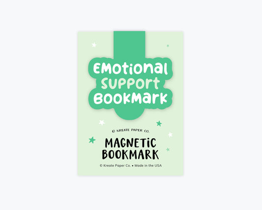 Funny Magnetic Bookmarks, Emotional Support Bookmark: Clear Cello Sleeve