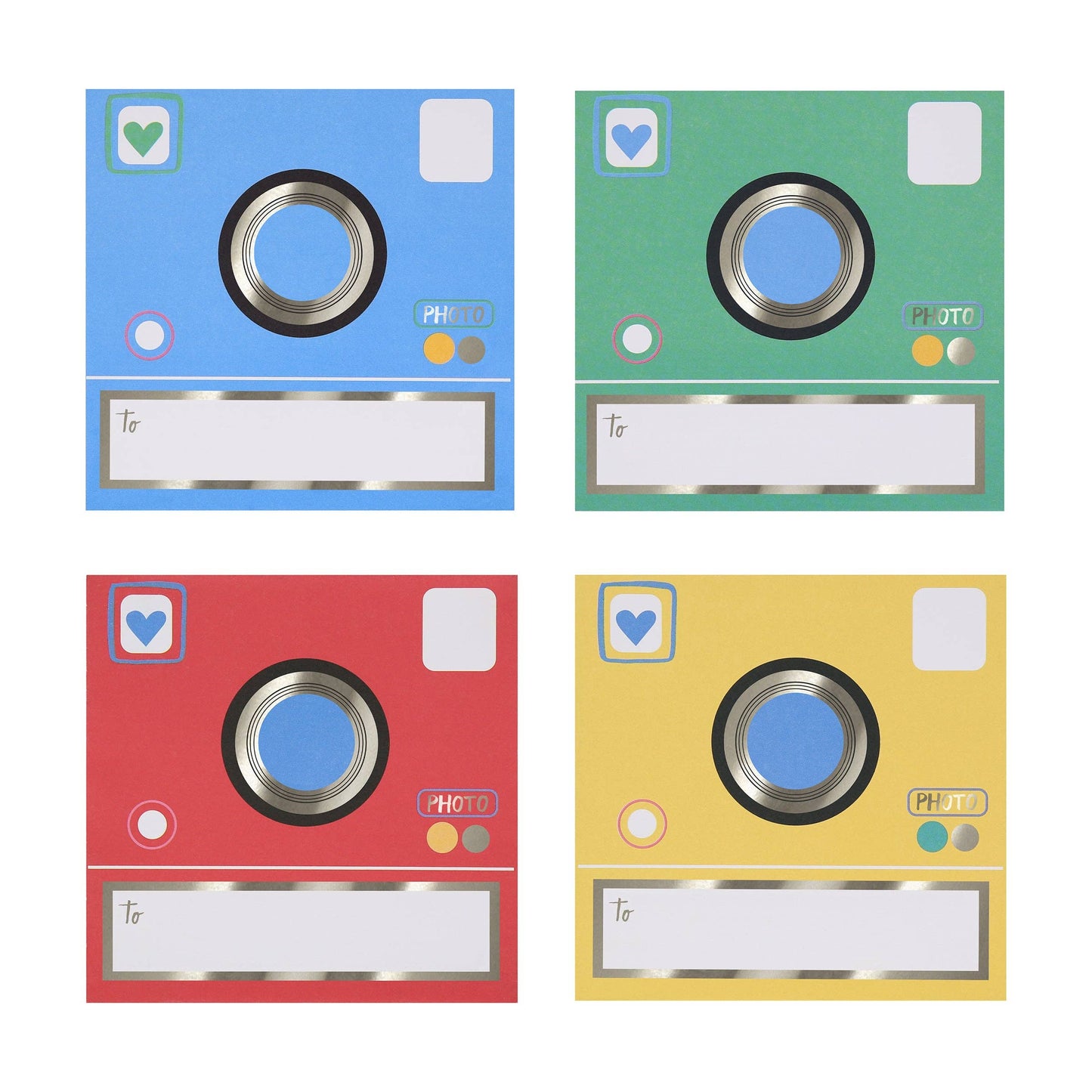 Instant Camera Kids Valentine's Cards & Stickers Set