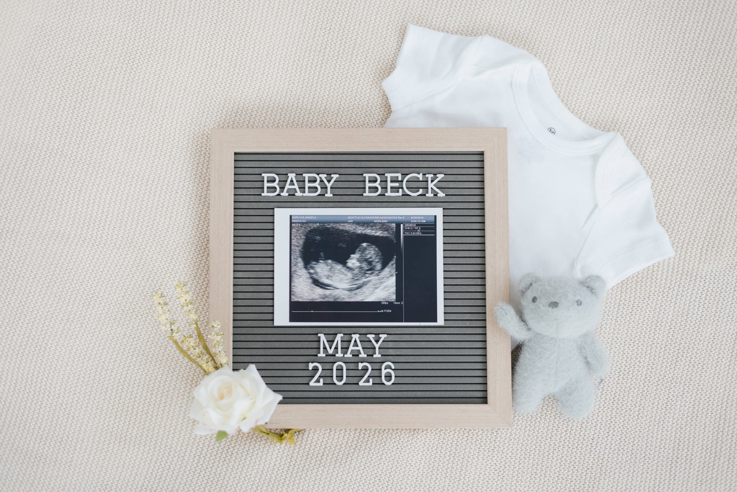Wooden Letterboard Set, Gray