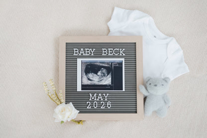 Wooden Letterboard Set, Gray