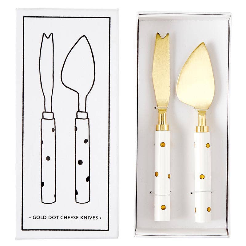Cheese Knives Set - Gold Dot