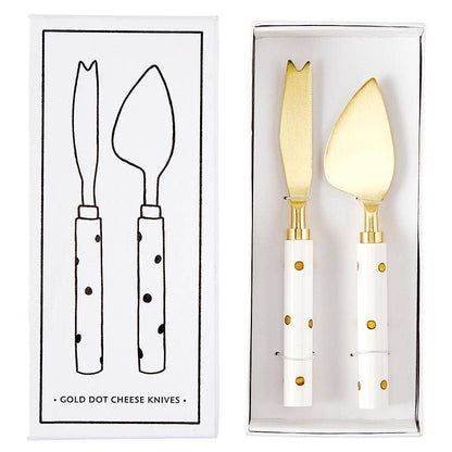 Cheese Knives Set - Gold Dot