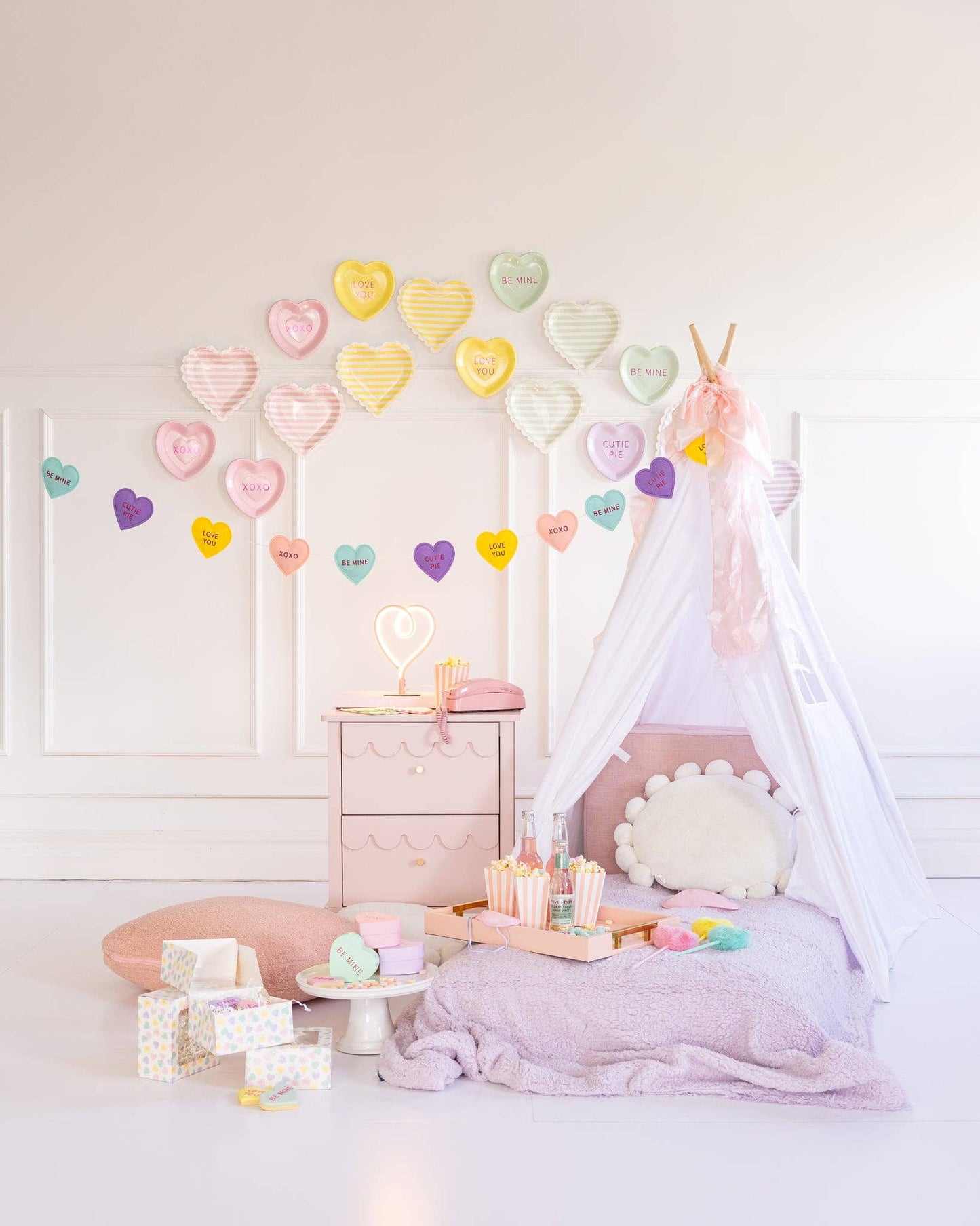 Conversation Hearts Felt Banner