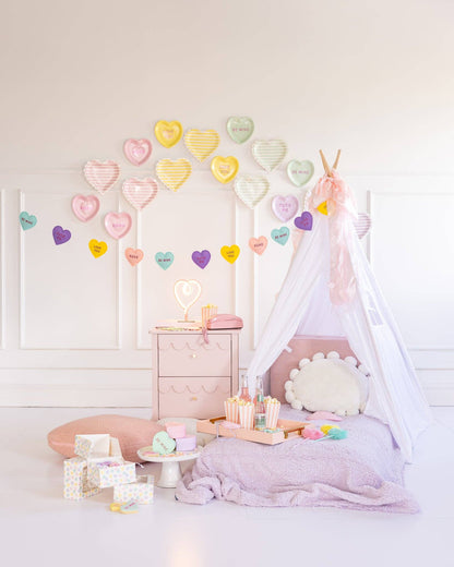Conversation Hearts Felt Banner
