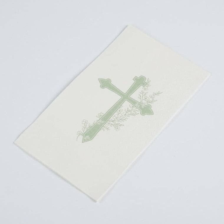 Sage Cross Floral Elegance Guest Towels