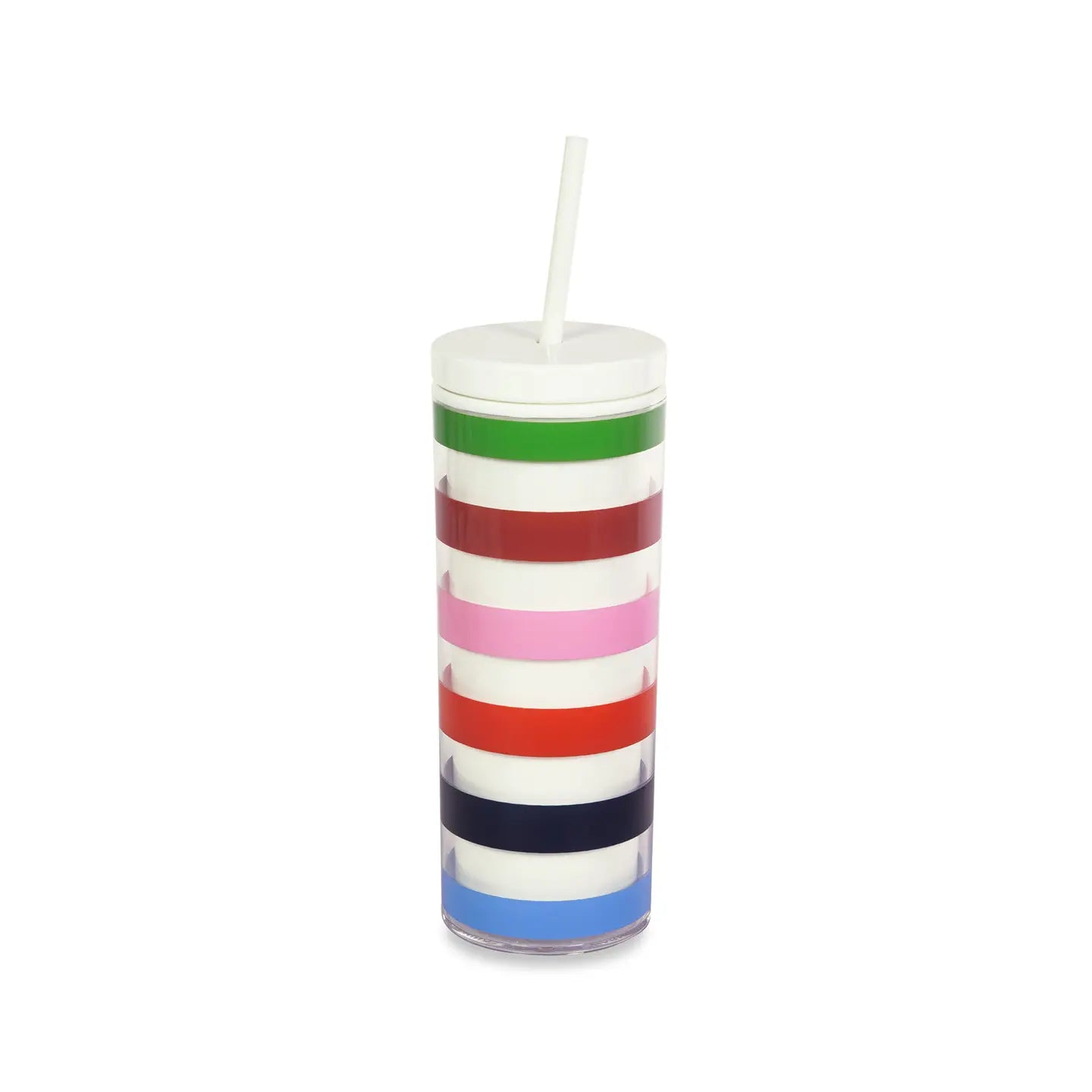 Acrylic Tumbler with Straw, Adventure Stripe