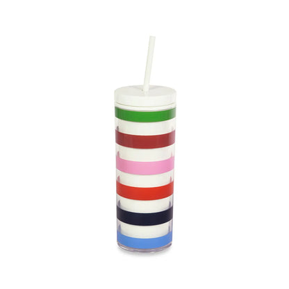 Acrylic Tumbler with Straw, Adventure Stripe
