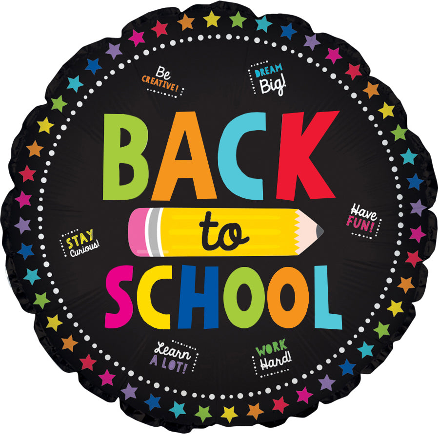 Back to School Pencil Foil Balloon - 17"