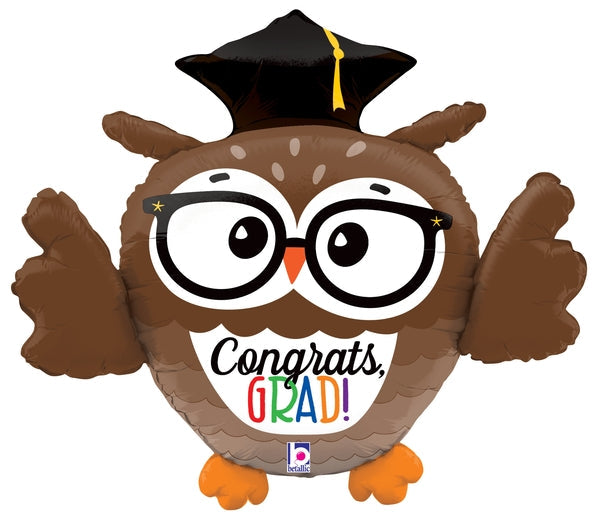 Dimensionals Grad Owl Foil Balloon - 28"