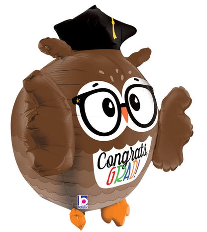 Dimensionals Grad Owl Foil Balloon - 28"