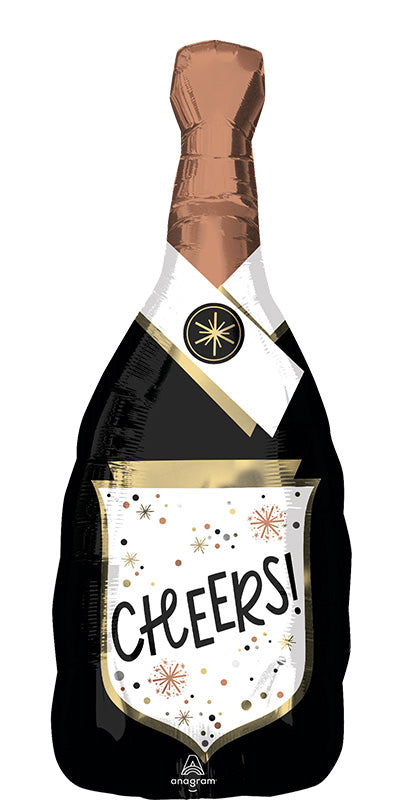 Jumbo Cheers Confetti Bubbly Bottle Foil Balloon - 36"