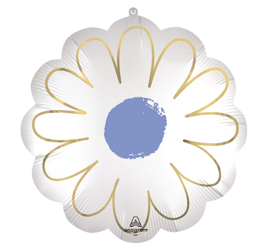 White Purple Daisy Foil Balloon - 21"