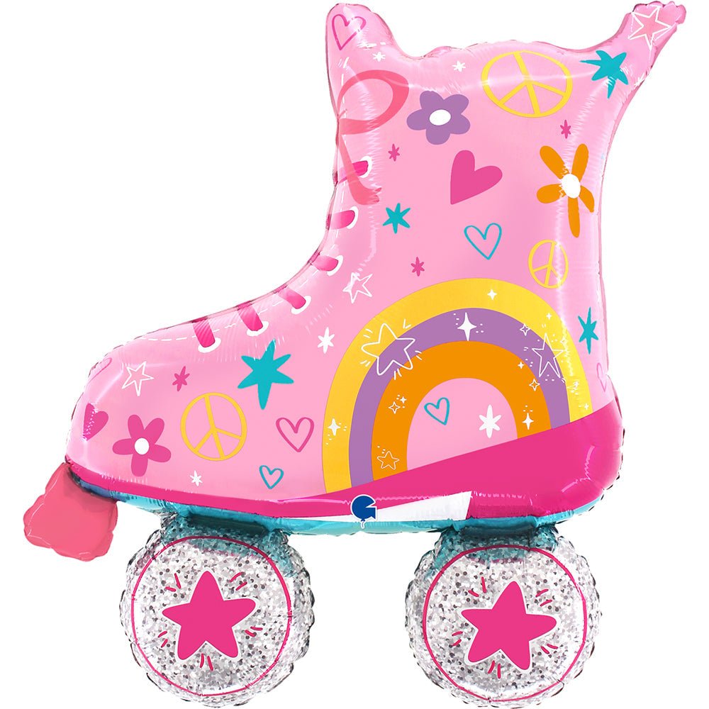 Pink Roller Skates Foil Balloon - 39"