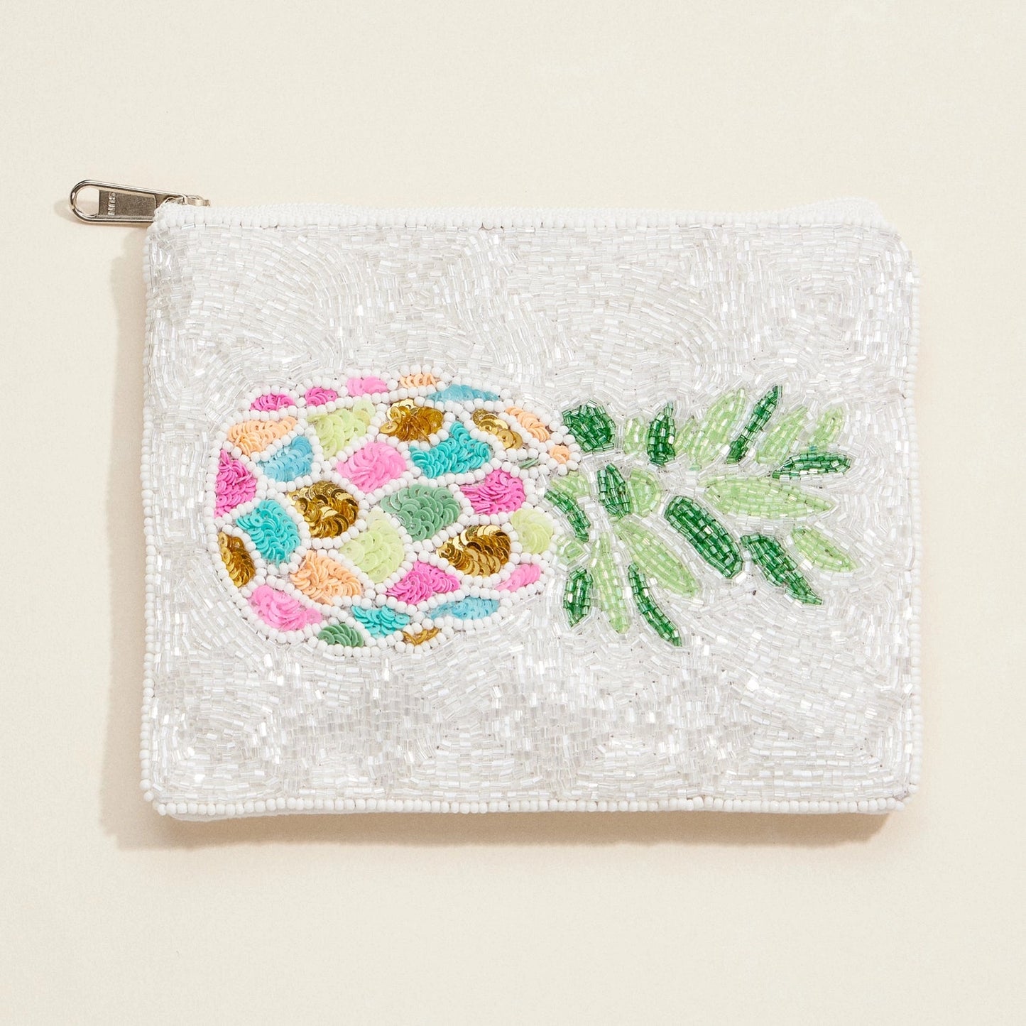 Beaded Pineapple Sequin Embellished Coin Purse