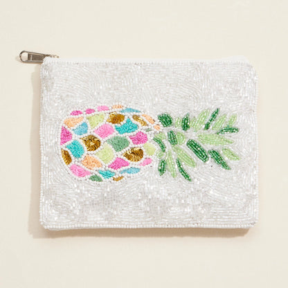 Beaded Pineapple Sequin Embellished Coin Purse