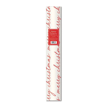 Believe Merry Christmas Script Paper Table Runner