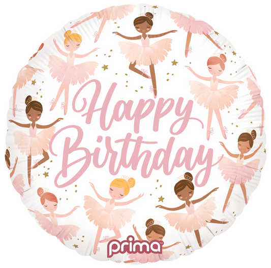 Birthday Ballerinas Round Foil Balloon (18")
