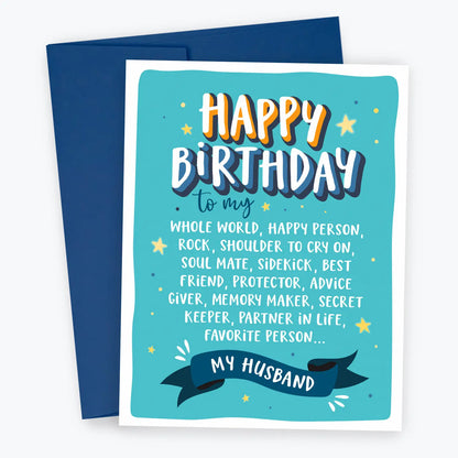 Birthday Card To Husband, Love Card, Greeting Card To Him