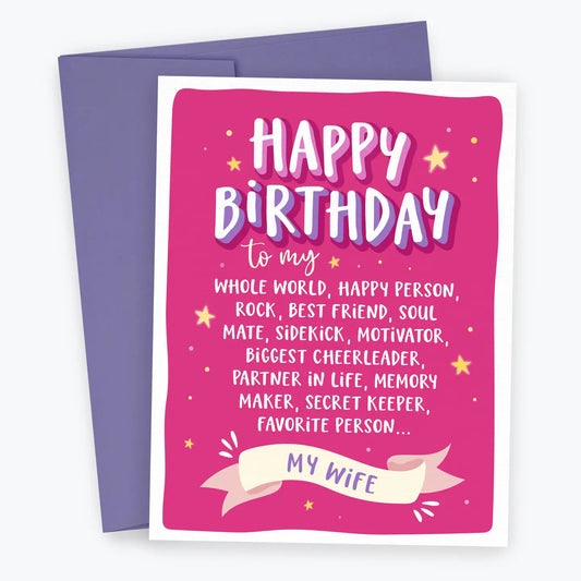Birthday Card To Wife, Love Card, Greeting Card To Her