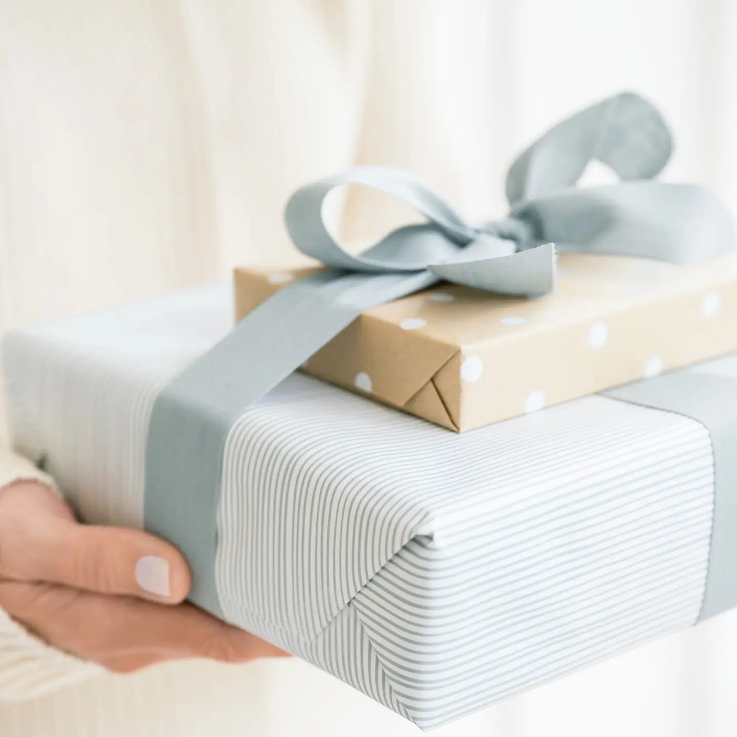 Blue Painted Stripe Wrapping Paper
